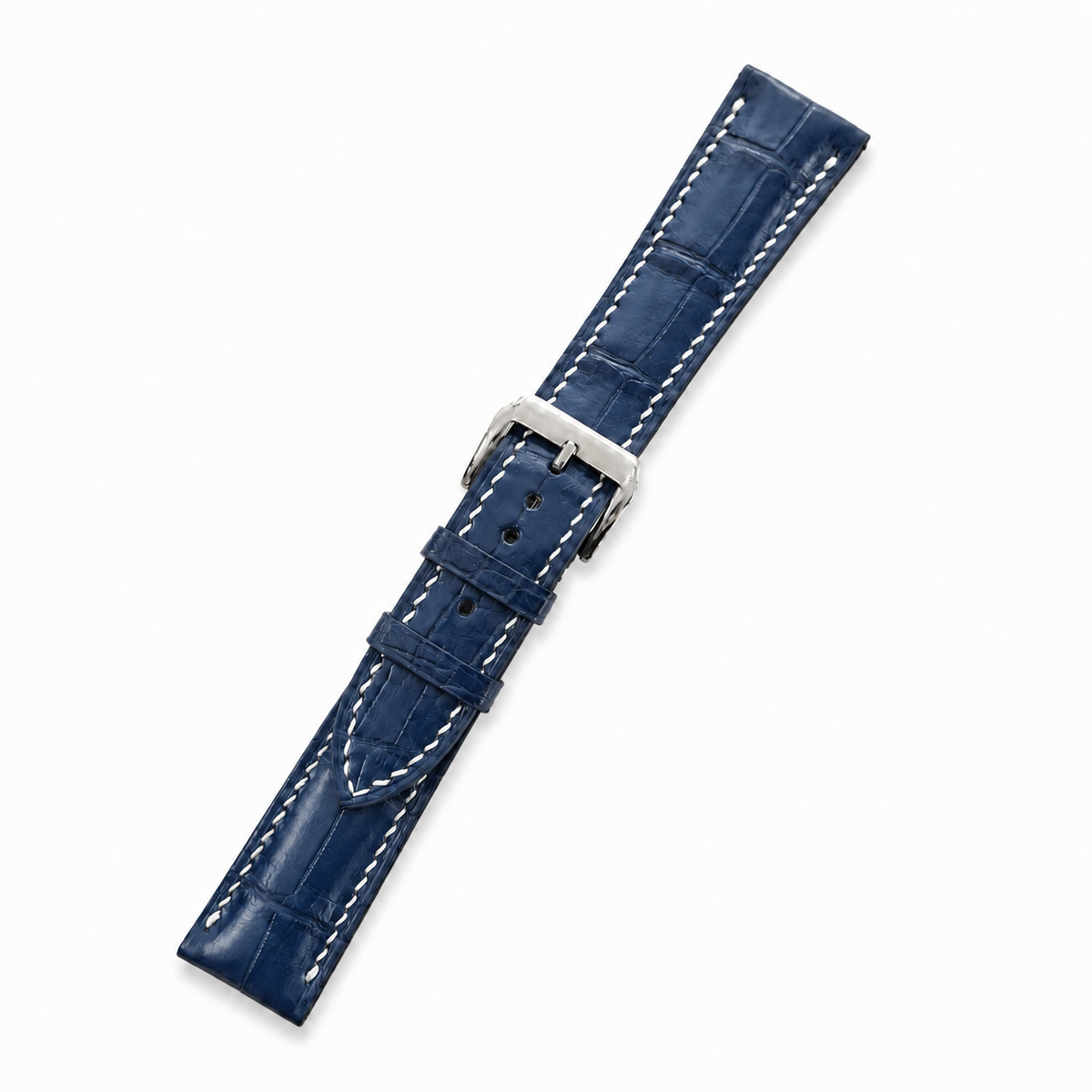 Navy Alligator Leather Watch Strap