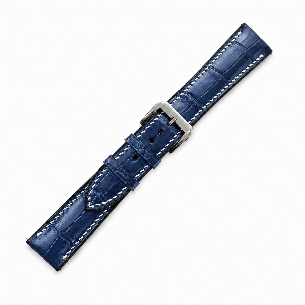 Navy Alligator Leather Watch Strap