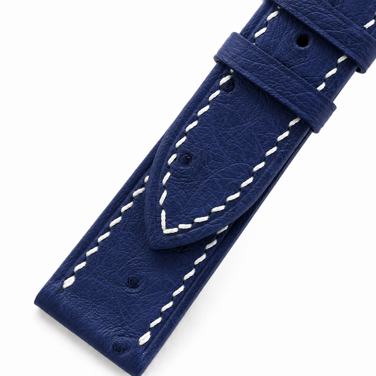 Navy Ostrich Leather Watch Strap