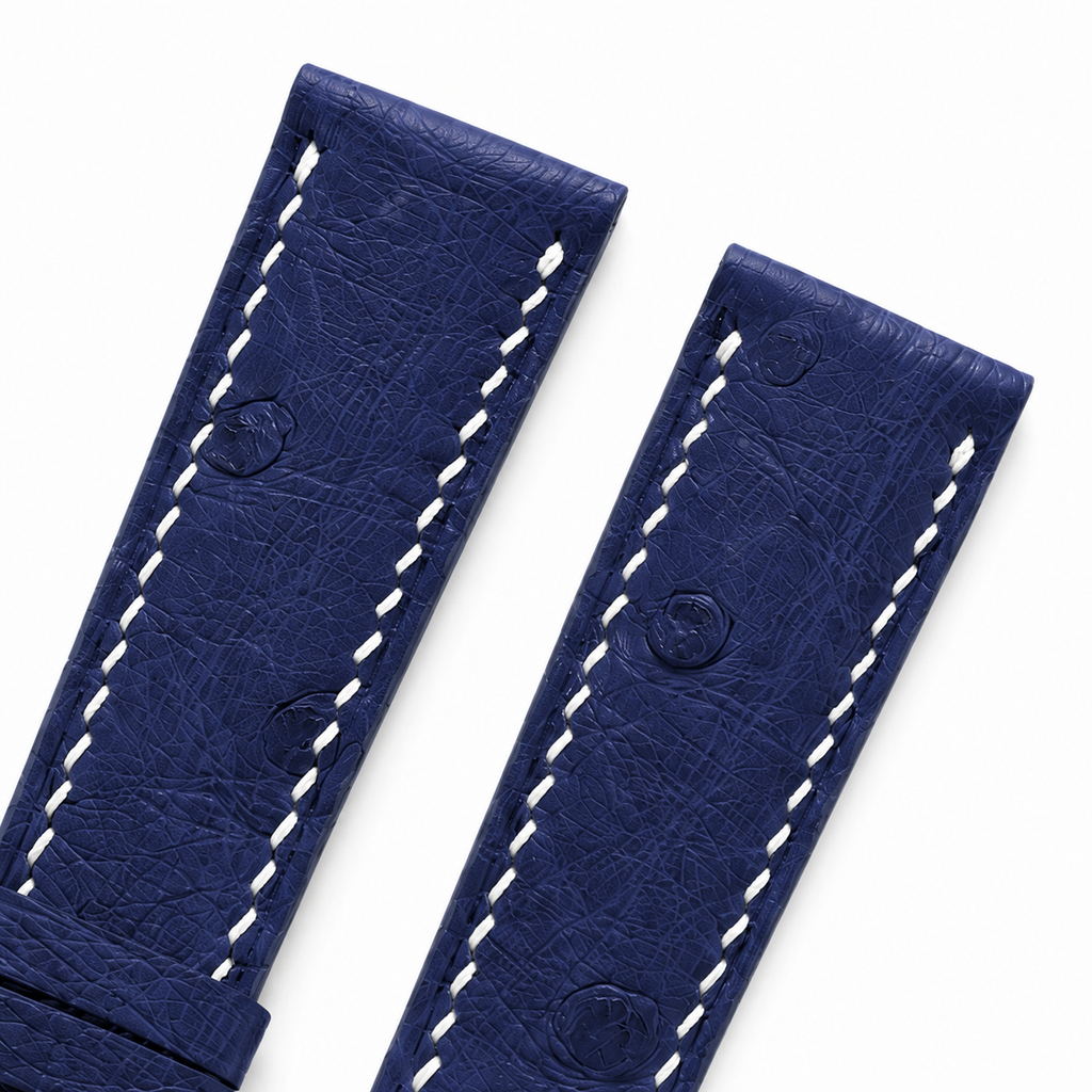 Navy Ostrich Leather Watch Strap