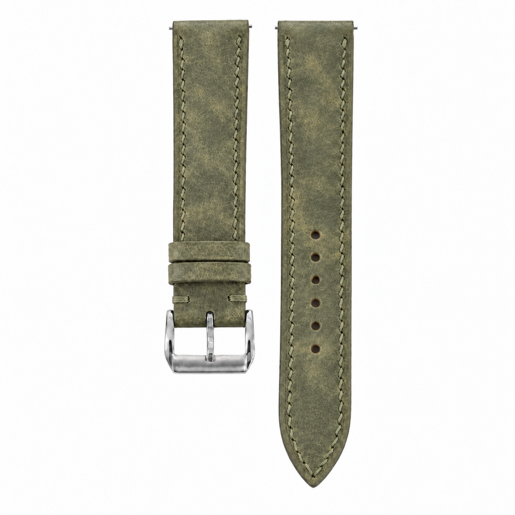 Olive Green Pueblo Leather Watch Strap