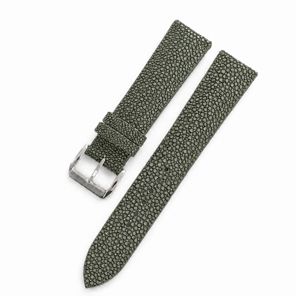 Olive Stingray Leather Watch Strap