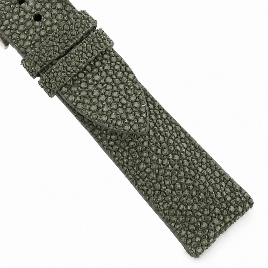 Olive Stingray Leather Watch Strap