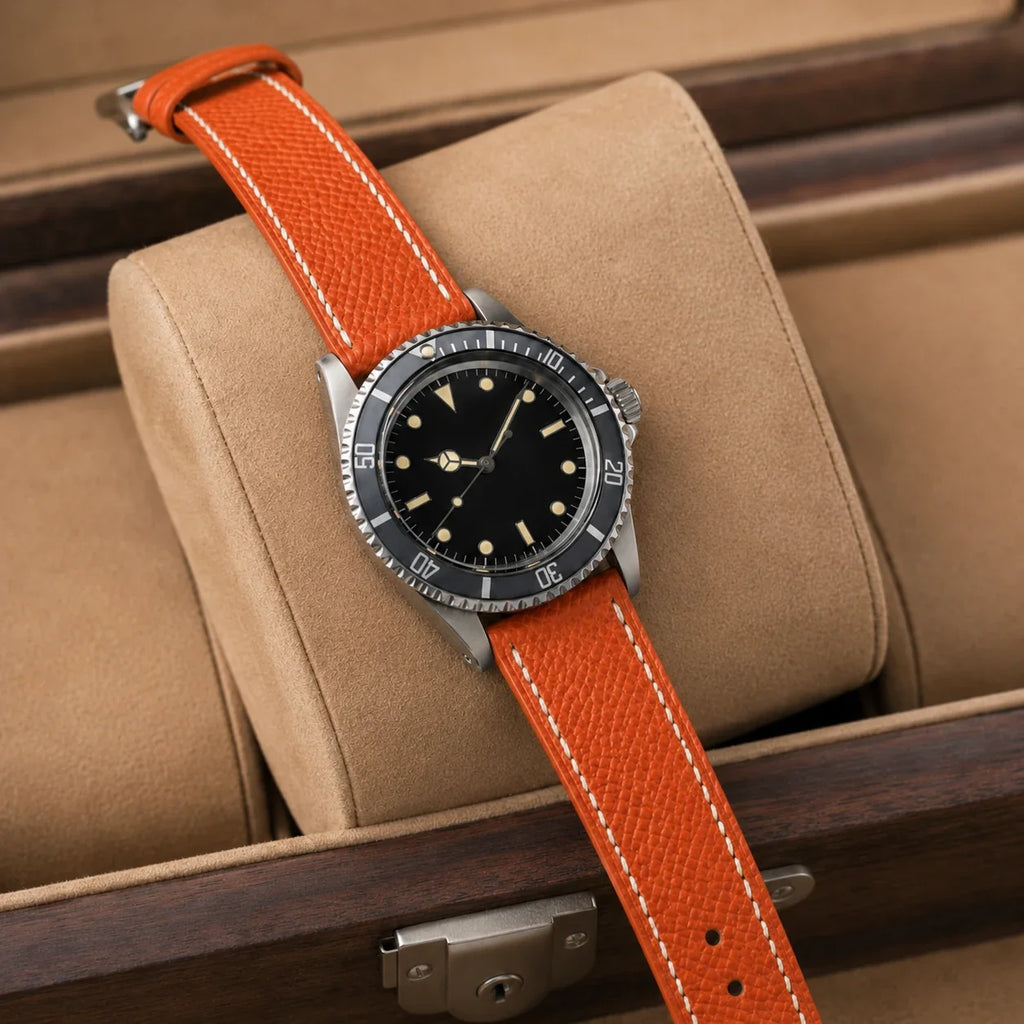 Burnt Orange Epsom Leather Watch Strap
