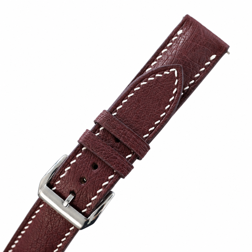 Oxblood Smooth Ostrich Leather Watch Strap