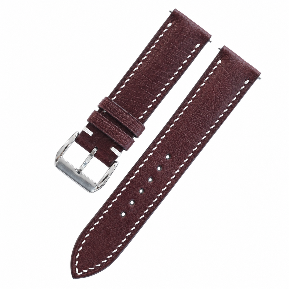 Oxblood Smooth Ostrich Leather Watch Strap