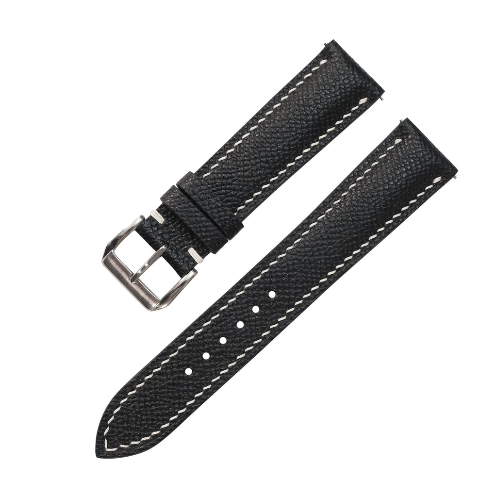 Padded Black Epsom Leather Watch Strap