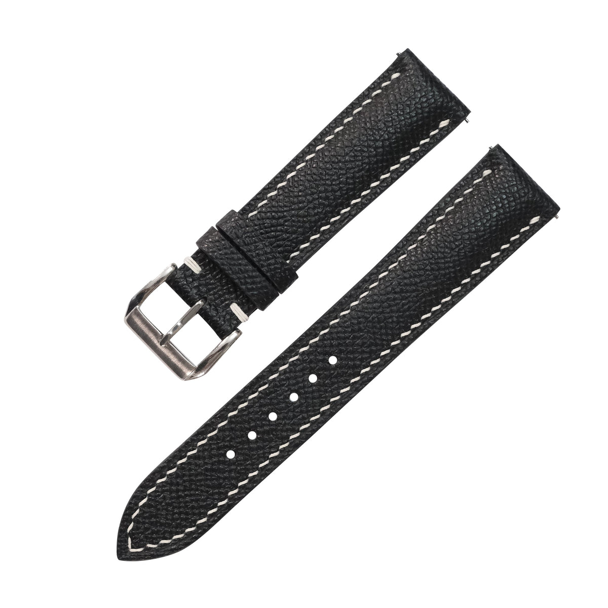 Padded Black Epsom Leather Watch Strap
