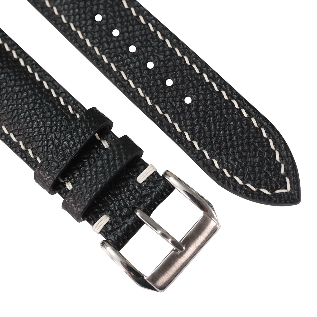 Padded Black Epsom Leather Watch Strap