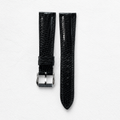 Padded Black Lizard Leather Watch Strap