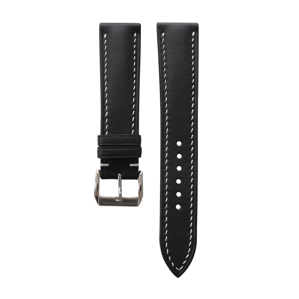 Padded Black Swift Leather Watch Strap