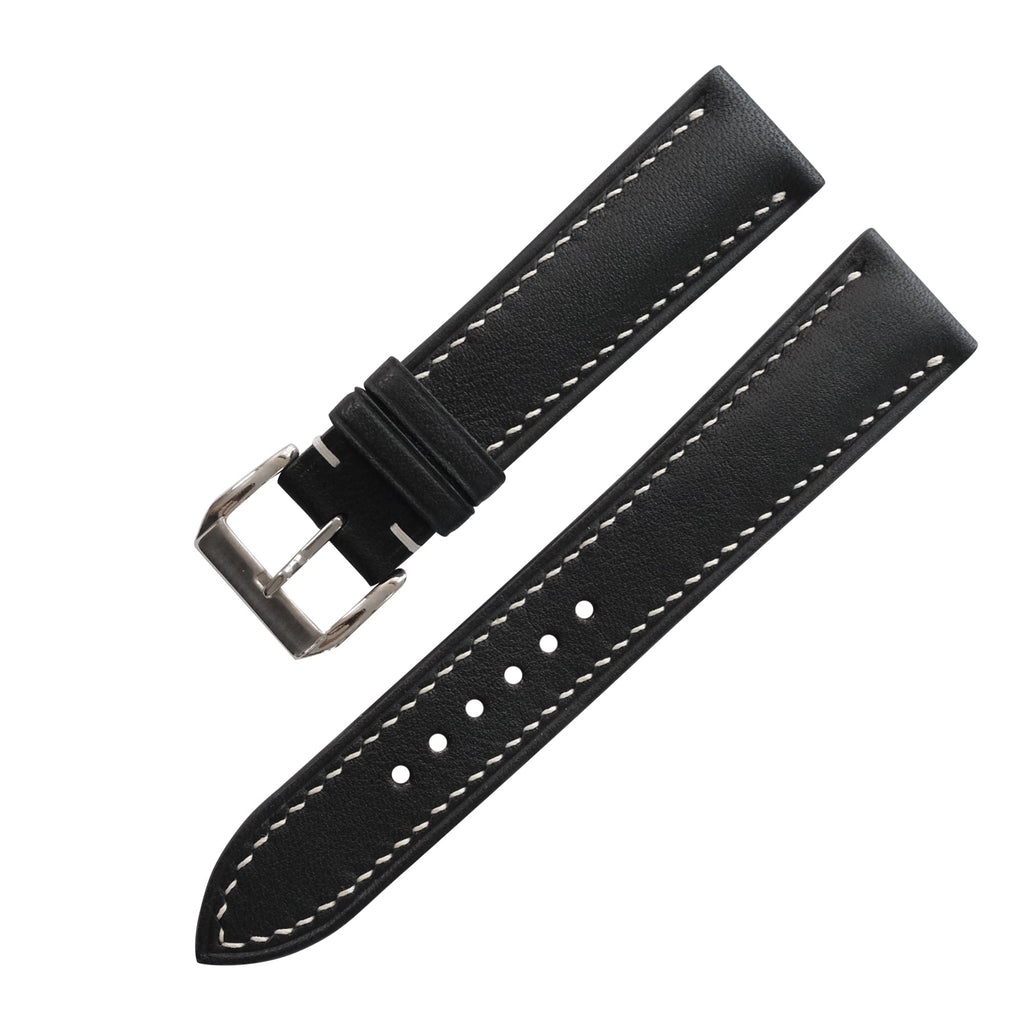Padded Black Swift Leather Watch Strap
