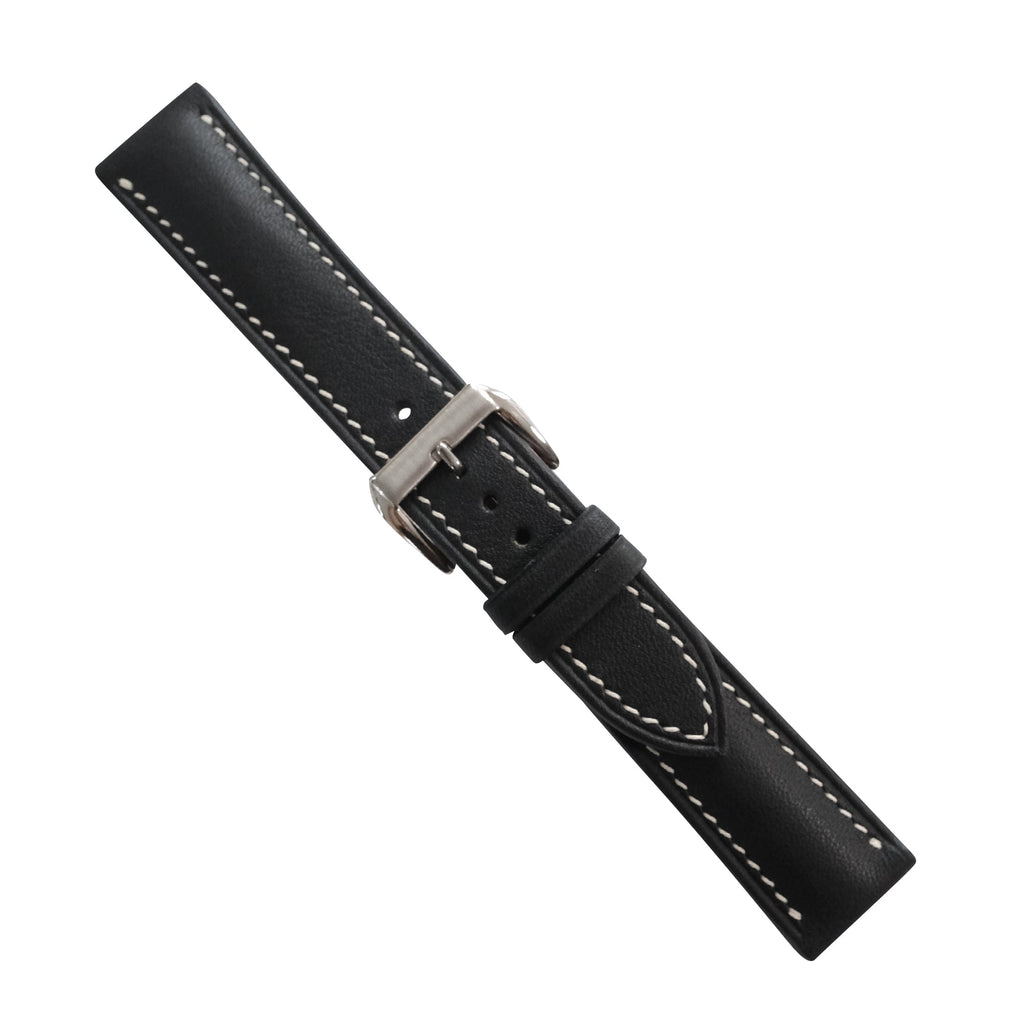 Padded Black Swift Leather Watch Strap