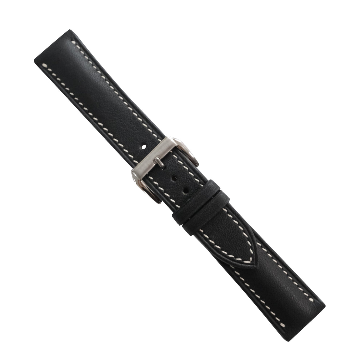 Padded Black Swift Leather Watch Strap