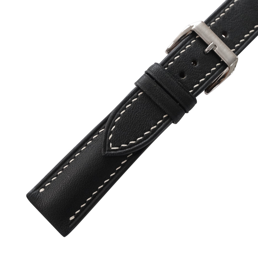 Padded Black Swift Leather Watch Strap