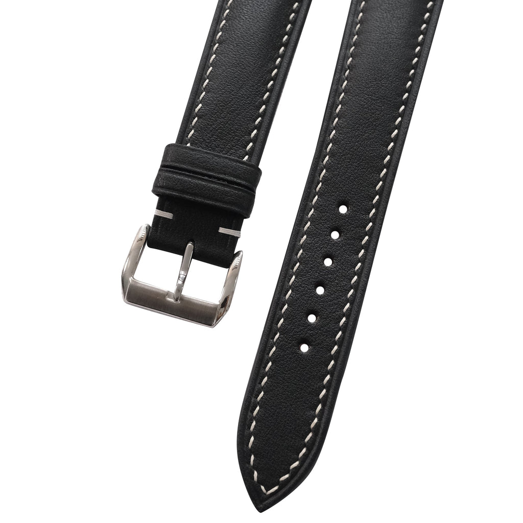 Padded Black Swift Leather Watch Strap