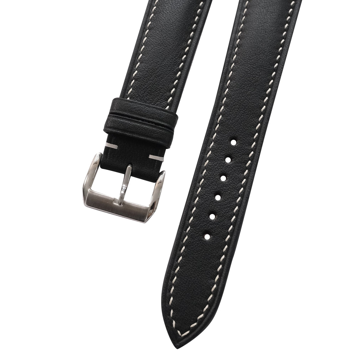 Padded Black Swift Leather Watch Strap