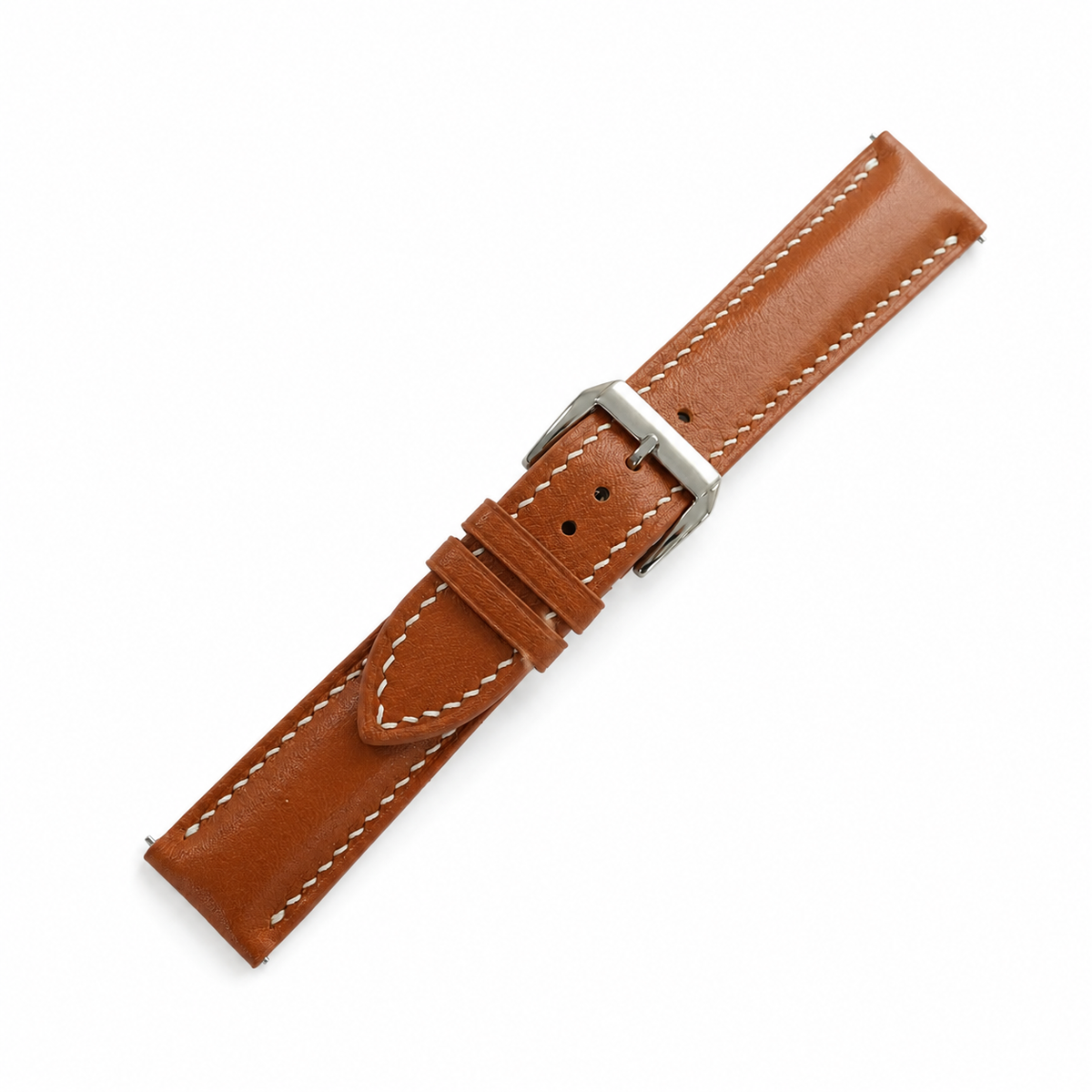 Padded Cognac Brown Swift Leather Watch Strap