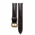 Padded Dark Brown Lizard Leather Watch Strap