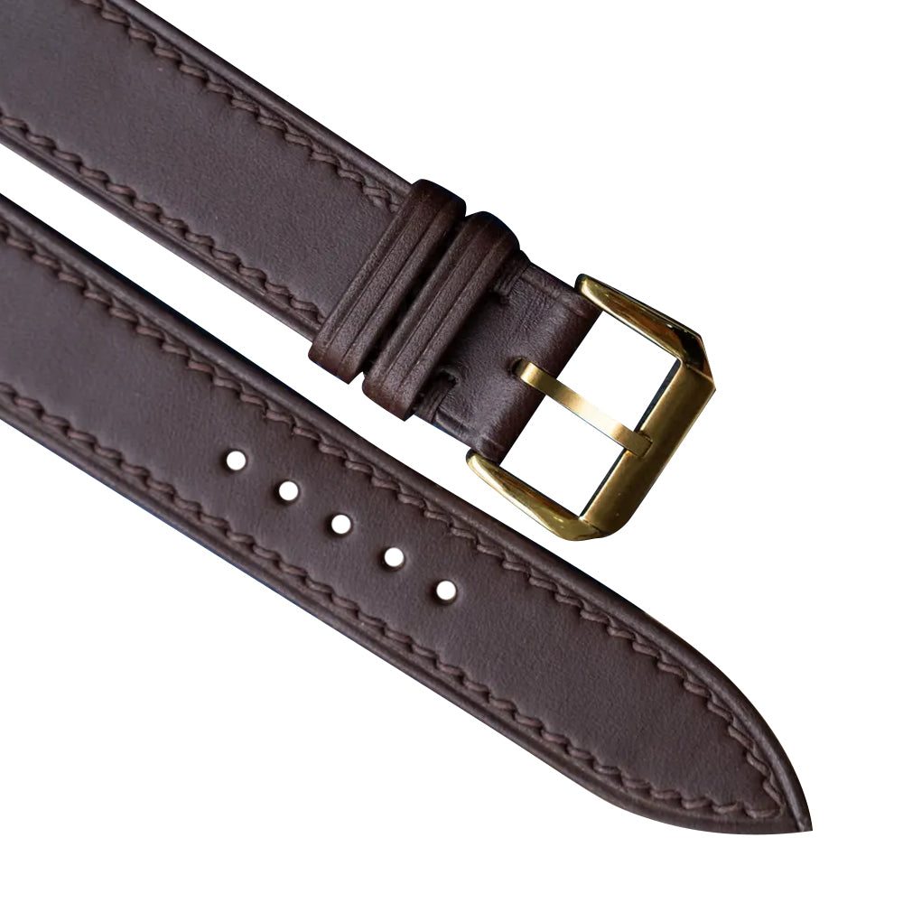 Padded Dark Brown Swift Leather Watch Strap