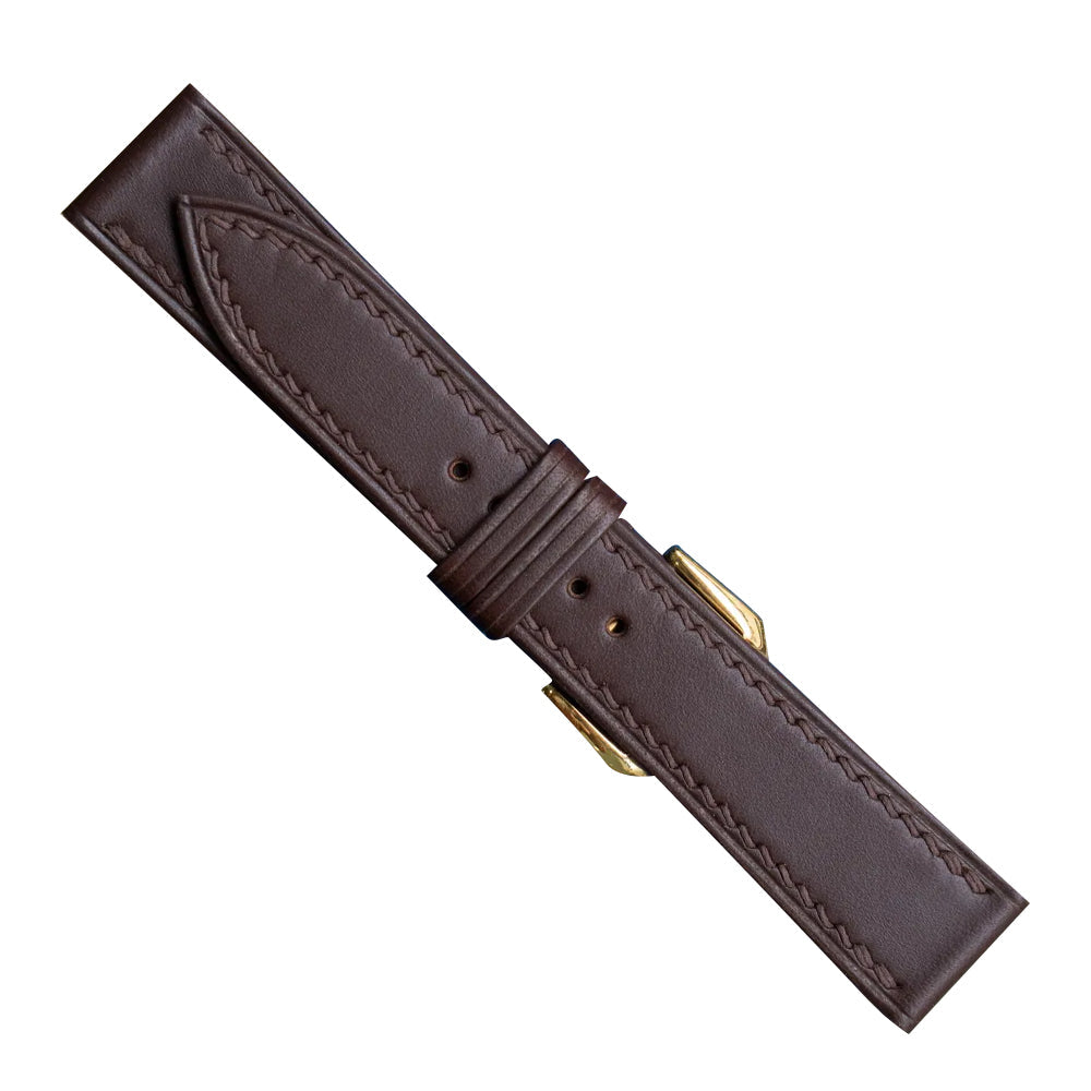 Padded Dark Brown Swift Leather Watch Strap