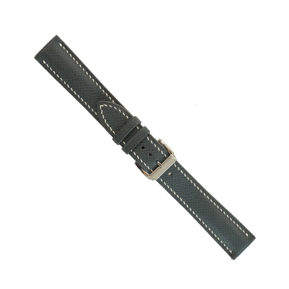 Padded Dark Gray Epsom Leather Watch Strap