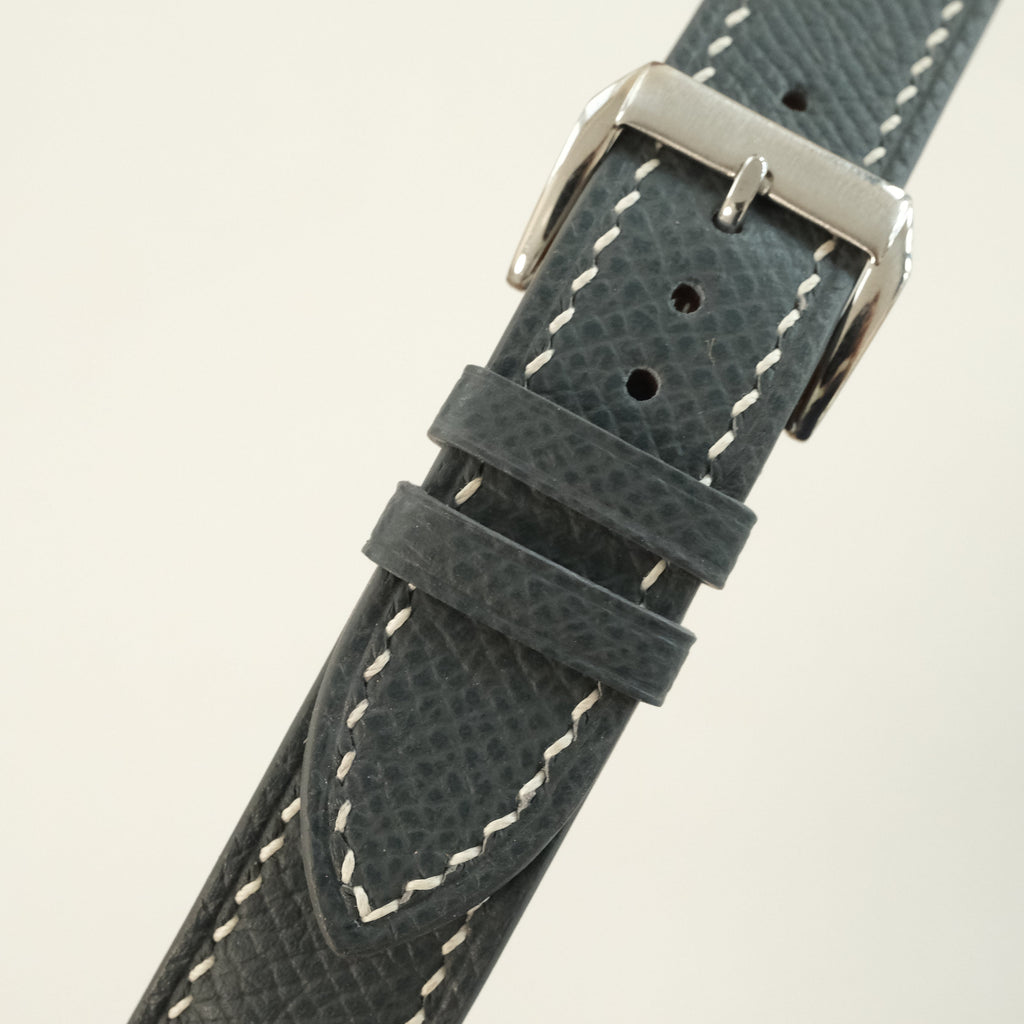 Padded Dark Gray Epsom Leather Watch Strap