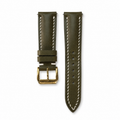 Padded Deep Olive Green Swift Leather Watch Strap