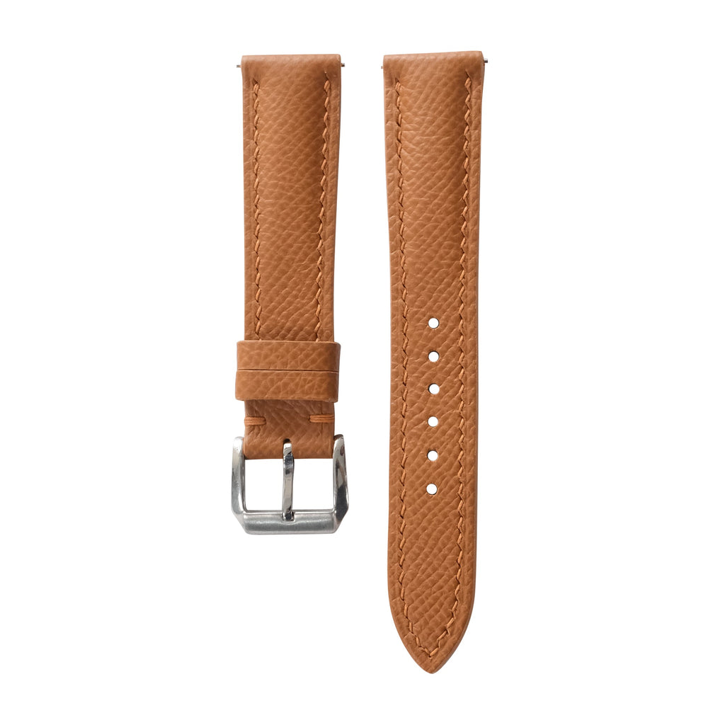 Padded Golden Brown Epsom Leather Watch Strap