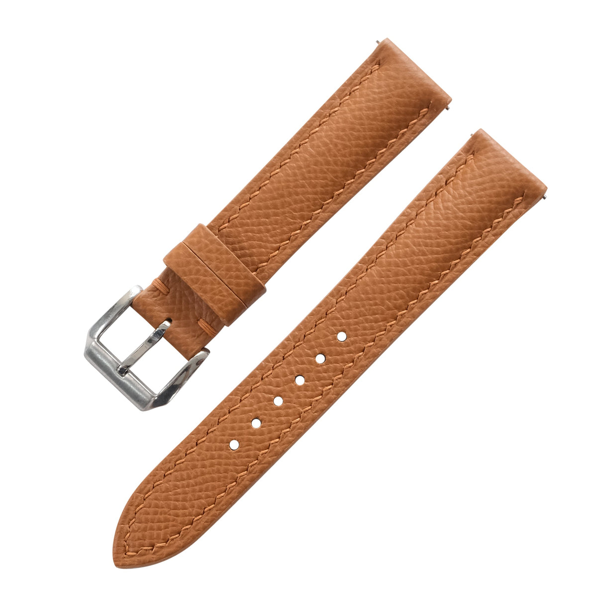 Padded Golden Brown Epsom Leather Watch Strap