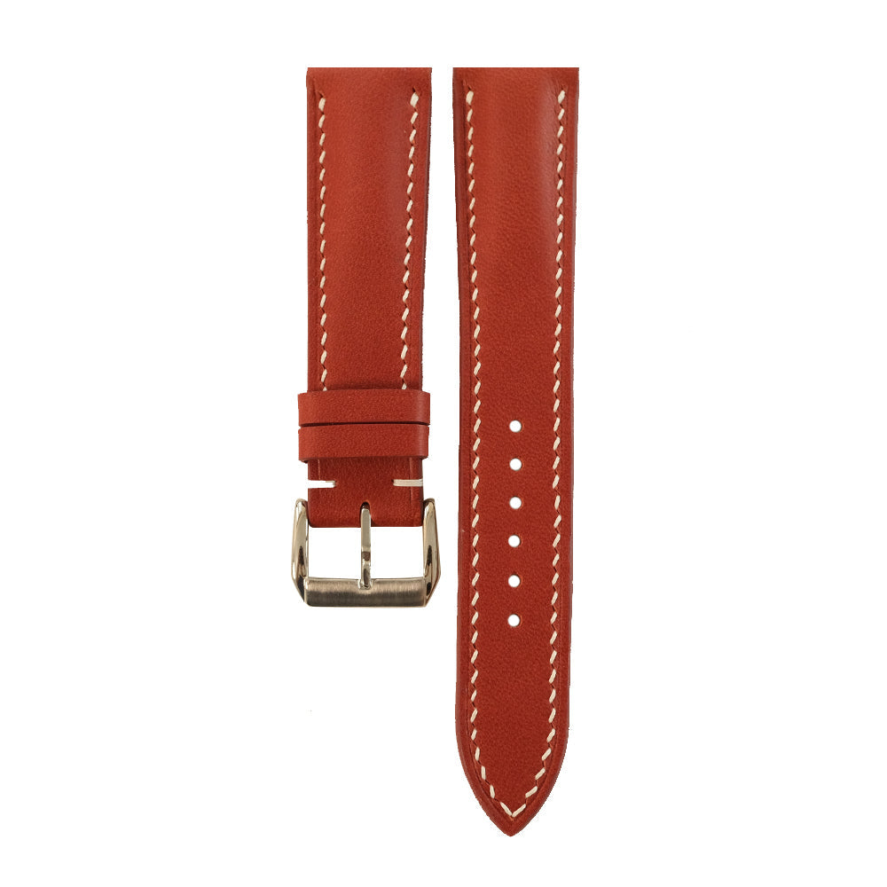 Padded Scarlet Red Swift Leather Watch Strap