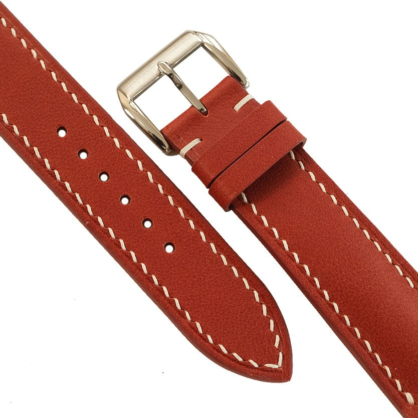Padded Scarlet Red Swift Leather Watch Strap