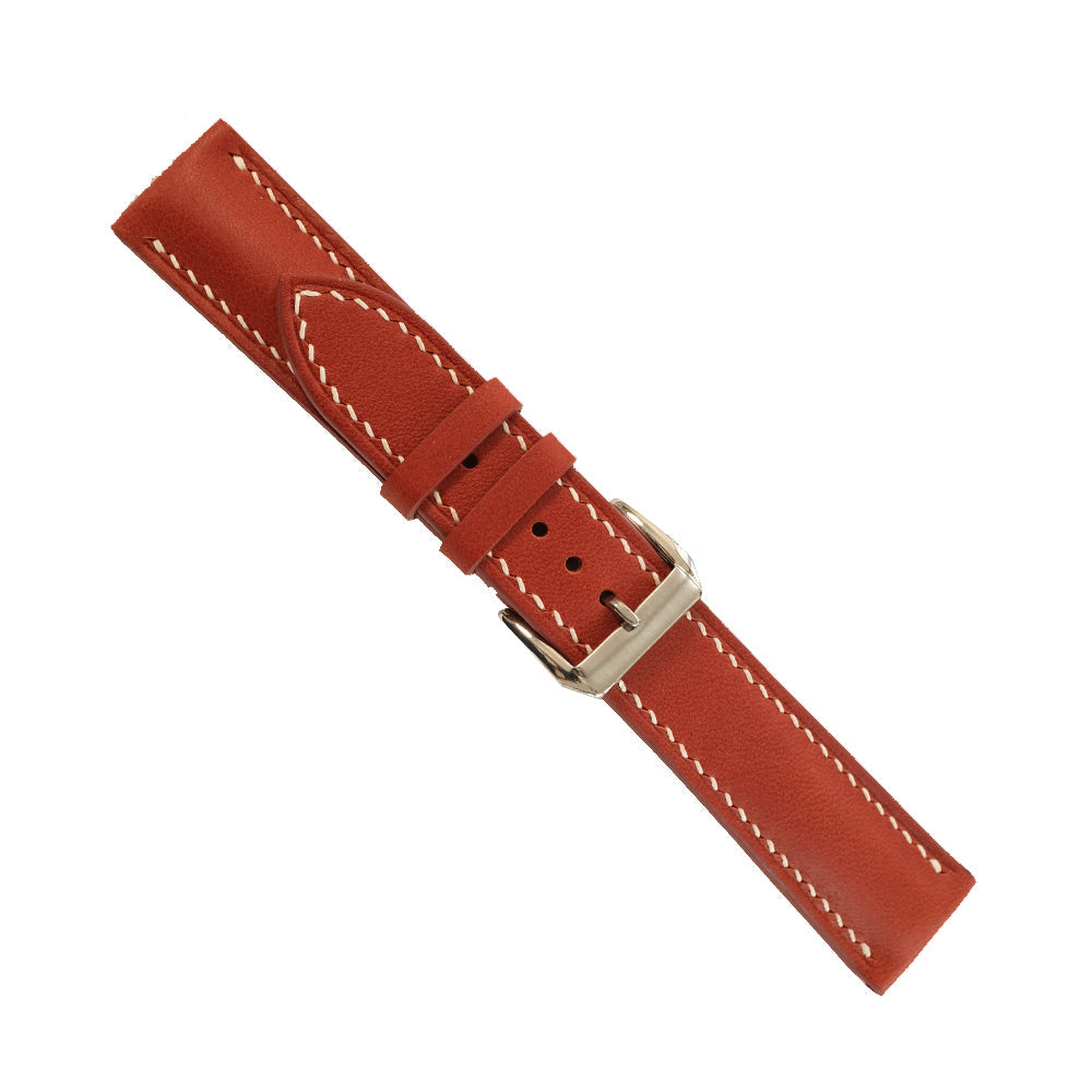 Padded Scarlet Red Swift Leather Watch Strap