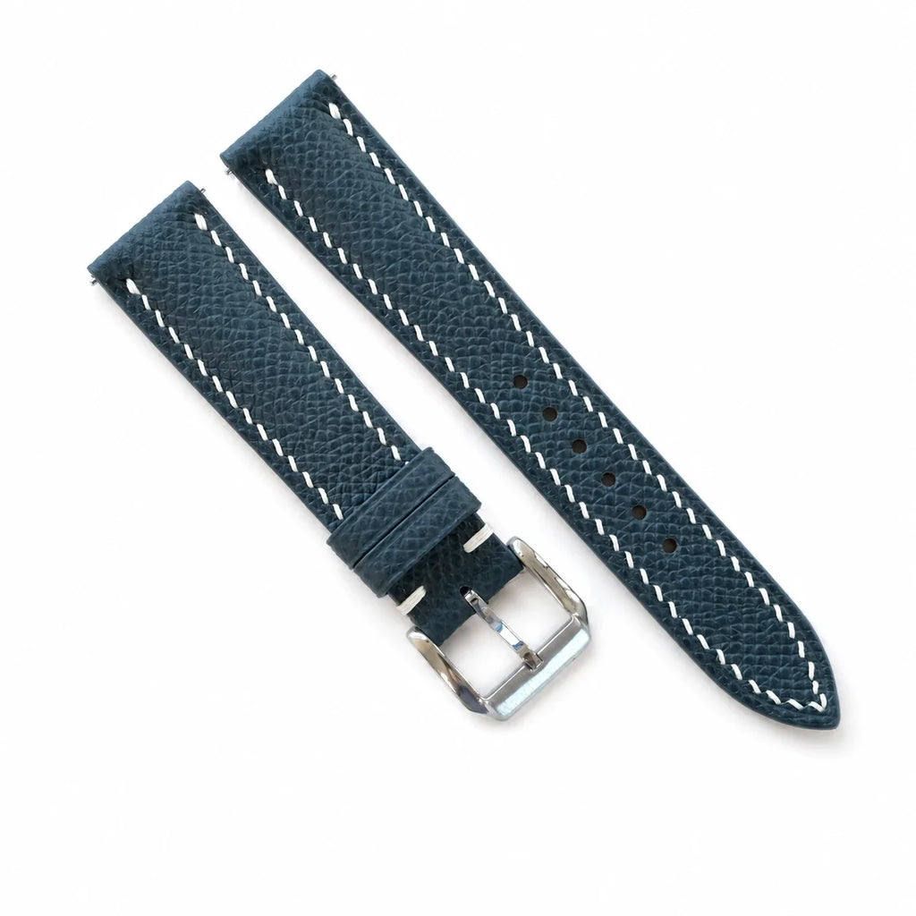 Blue Gray Epsom Leather Watch Strap
