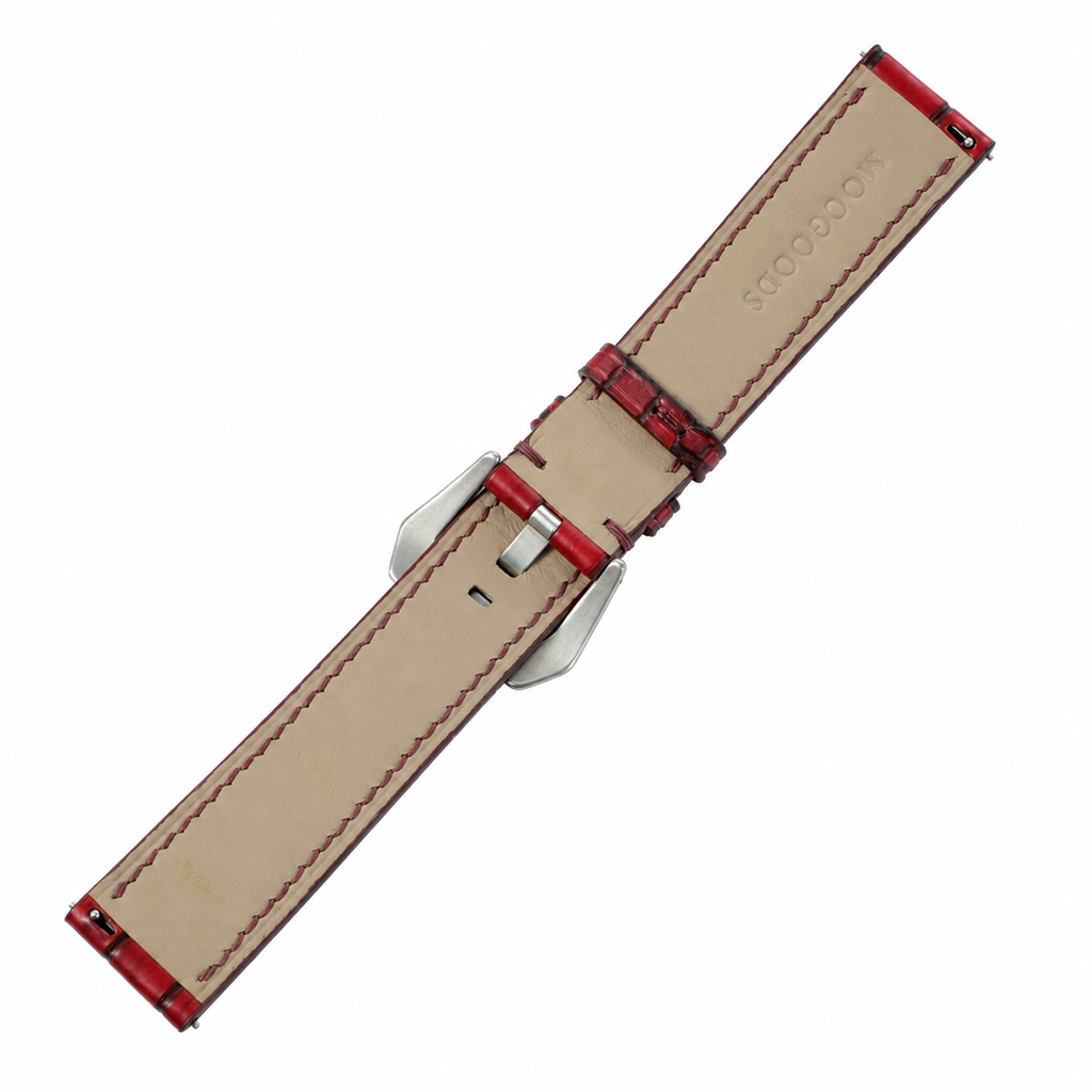 Patina Red and Black Alligator Leather Watch Strap