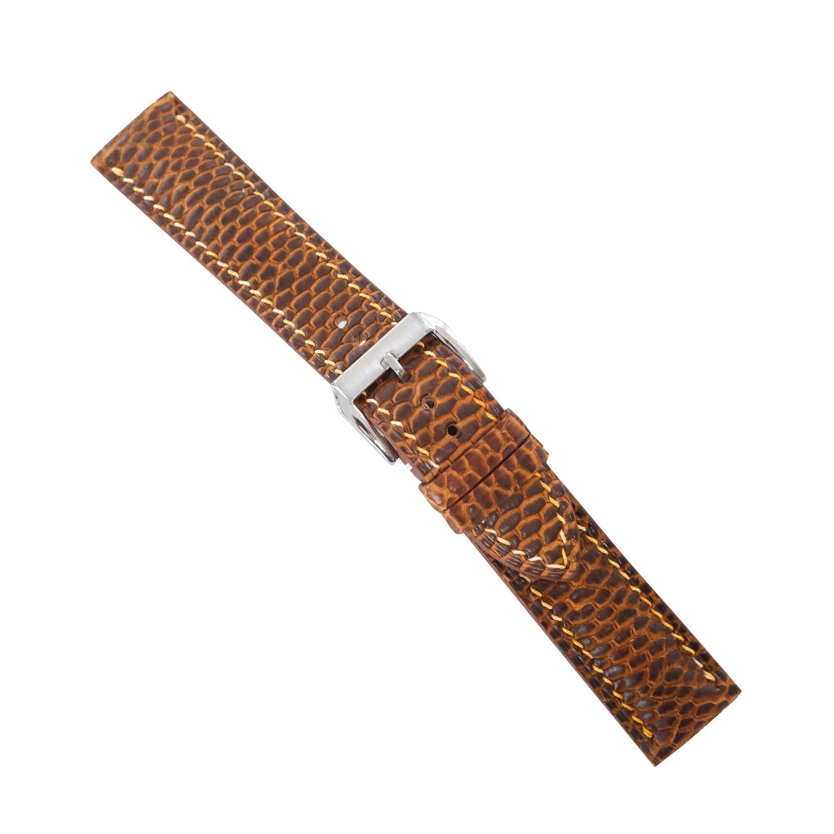 Patina Antique Cognac Beaver Tail Leather Watch Strap