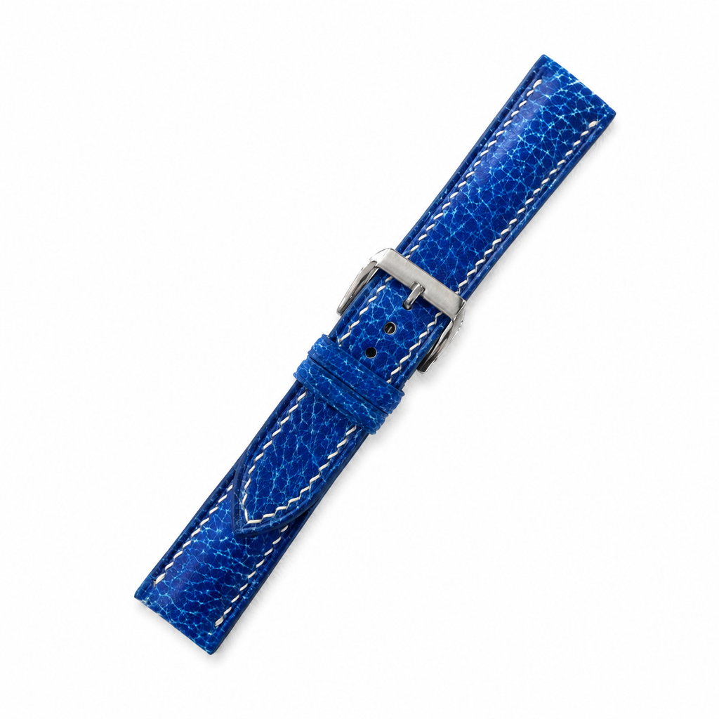 Patina Blue Italian Leather Watch Strap