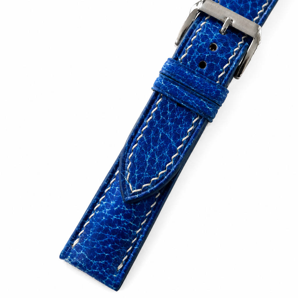 Patina Blue Italian Leather Watch Strap