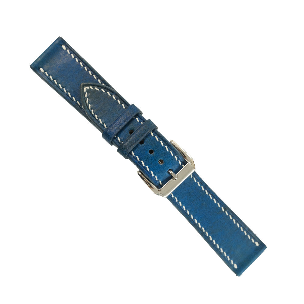 Patina Blue Vegetable Tanned Leather Watch Strap