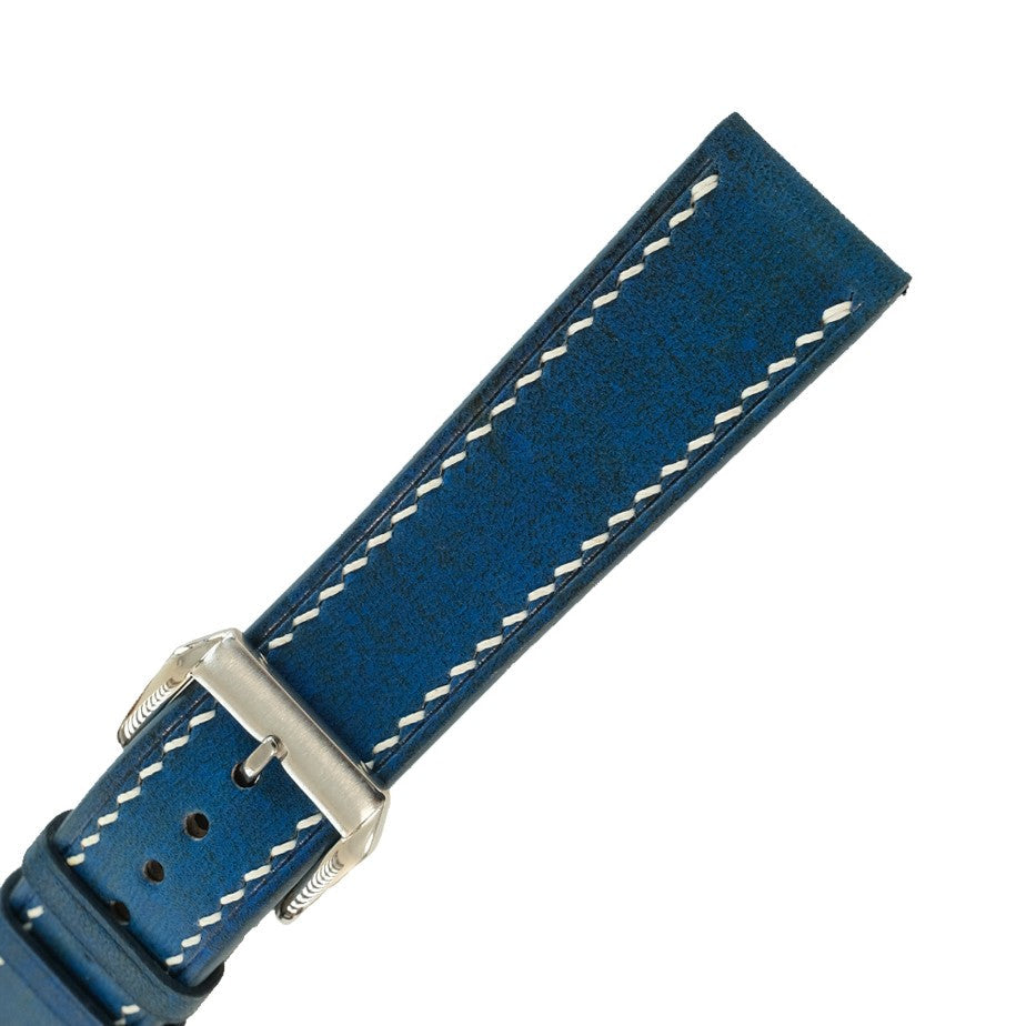Patina Blue Vegetable Tanned Leather Watch Strap