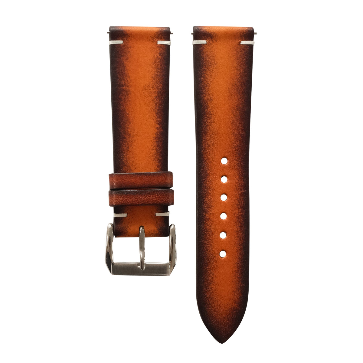 Patina Brown Coffee Vegetable Tanned Leather Watch Strap - Precise to the Lugs