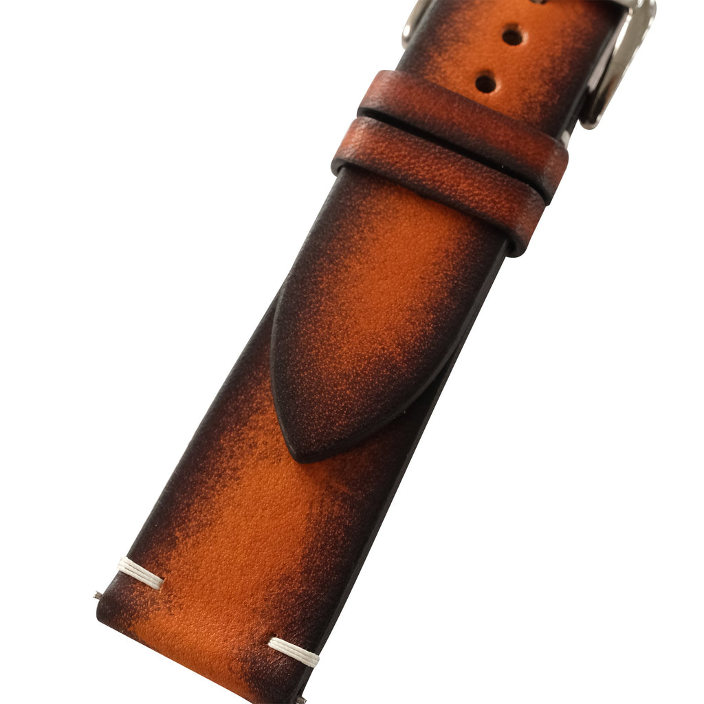 Patina Brown Coffee Vegetable Tanned Leather Watch Strap - Precise to the Lugs