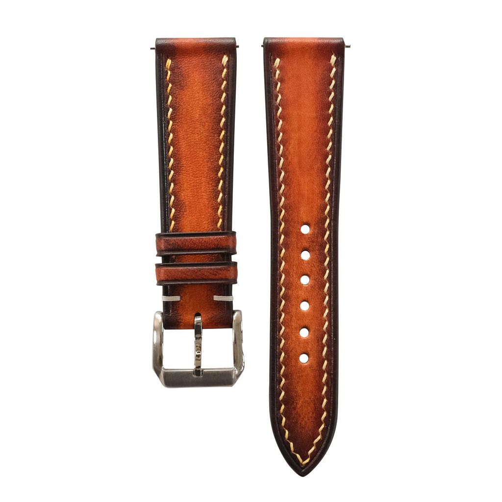 Patina Cognac Brown Vegetable Tanned Leather Watch Strap