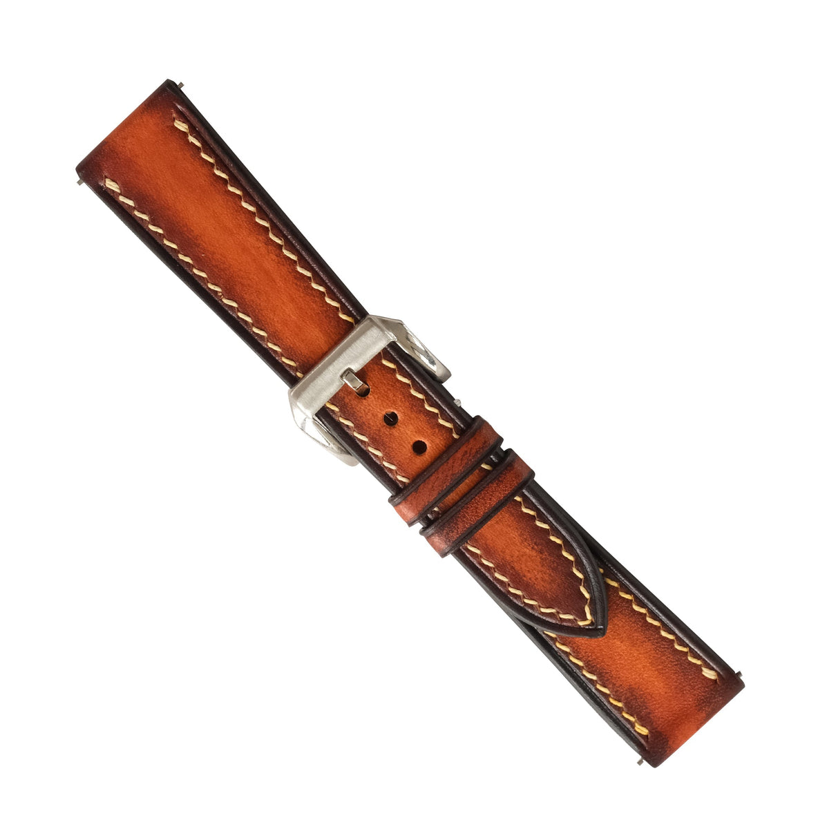 Patina Cognac Brown Vegetable Tanned Leather Watch Strap