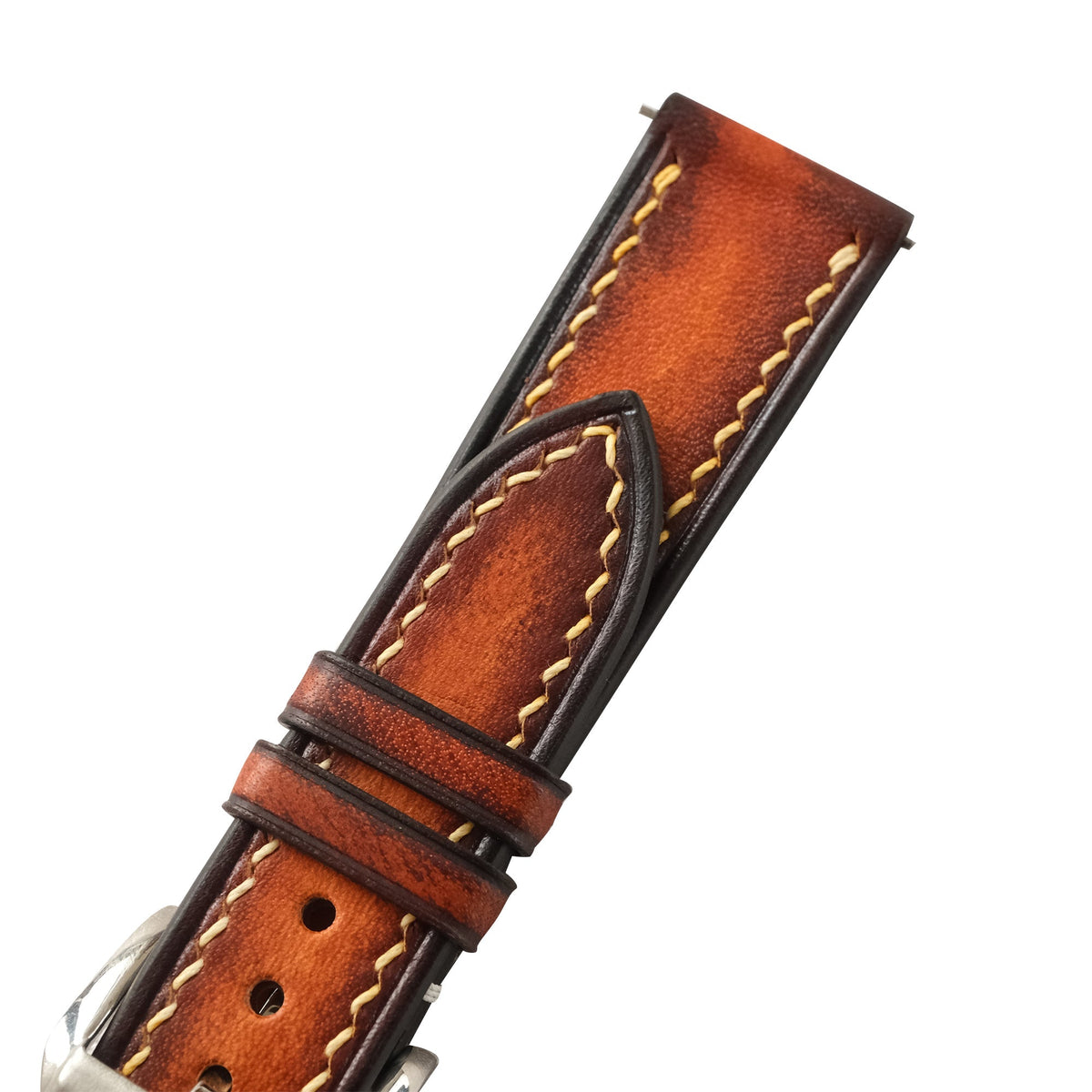 Patina Cognac Brown Vegetable Tanned Leather Watch Strap