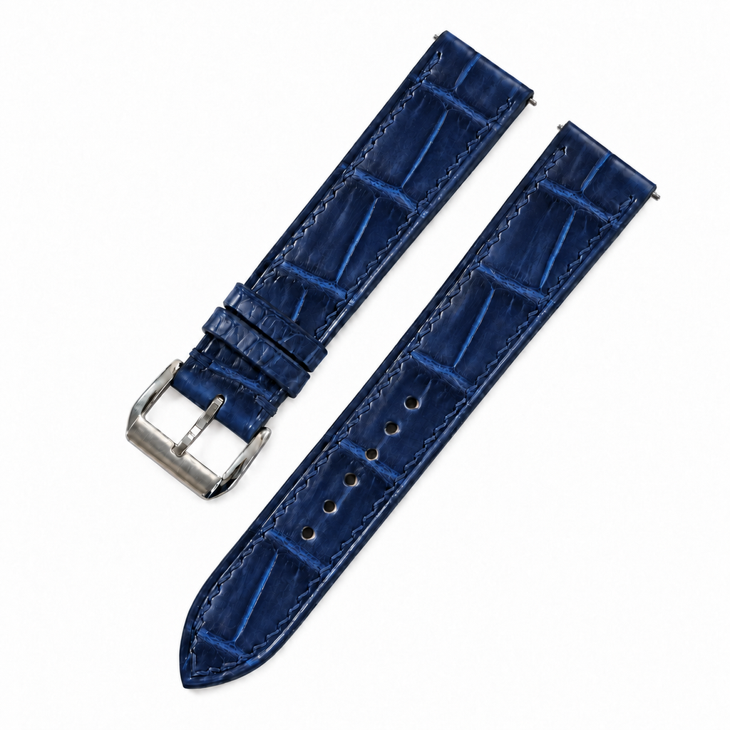 Patina Dark Blue Alligator Leather Watch Strap