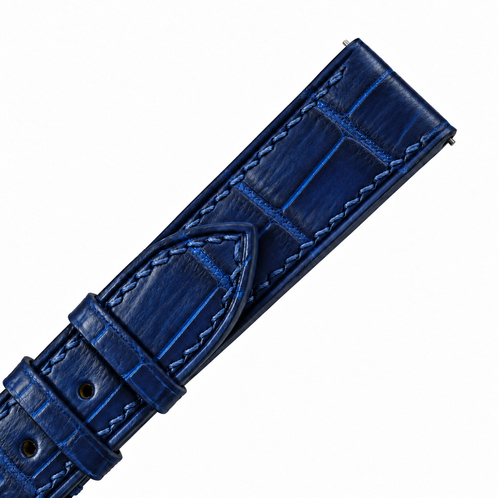 Patina Dark Blue Alligator Leather Watch Strap