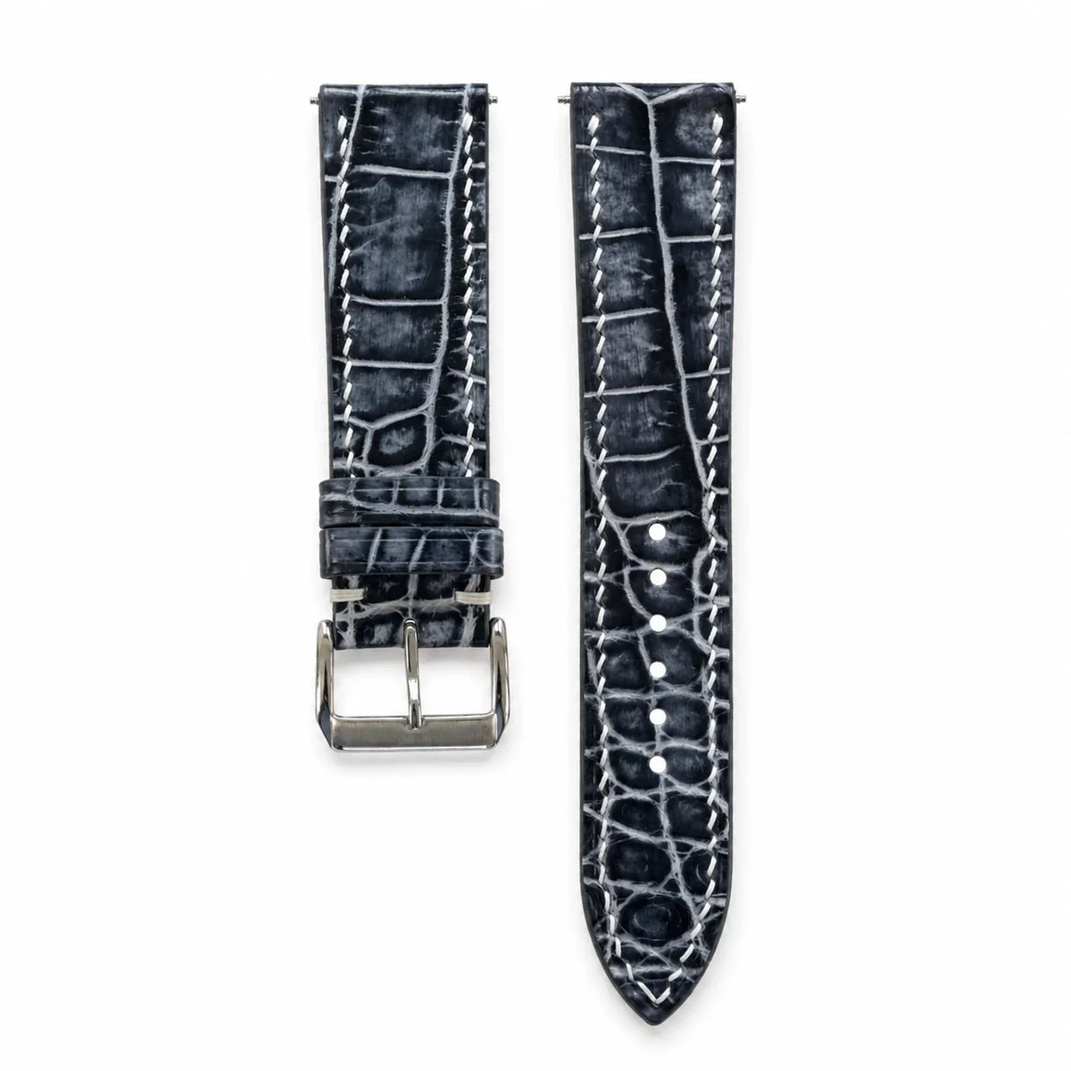 Patina Gray Alligator Leather Watch Strap
