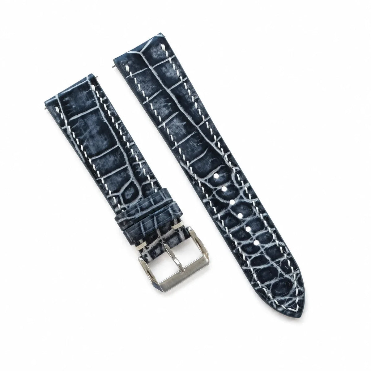 Patina Gray Alligator Leather Watch Strap