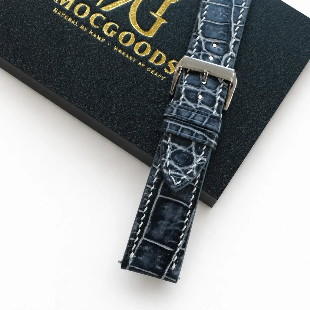 Patina Gray Alligator Leather Watch Strap